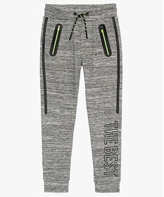pantalon de jogging garcon avec poches et bandes contrastantes gris pantalons9711301_1