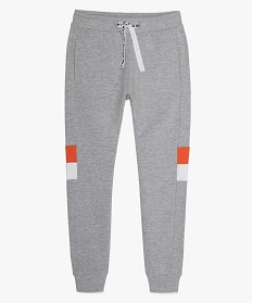 pantalon de jogging garcon avec touches bicolores gris pantalons9711601_1