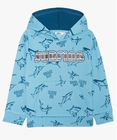 sweat garcon a capuche avec motifs requins bleu sweats9713101_1