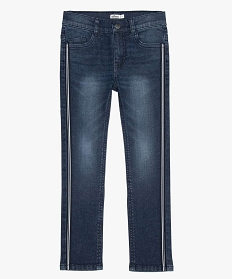 jean garcon coupe slim avec liseres sur les cotes gris jeans9714201_1