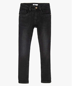 jean garcon coupe skinny 5 poches avec surpiqures contrastantes noir9714501_1