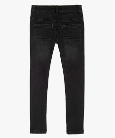 jean garcon coupe skinny 5 poches avec surpiqures contrastantes noir9714501_2