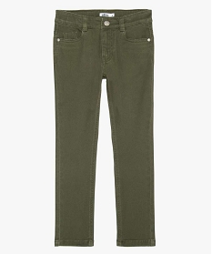 pantalon garcon coupe skinny en toile extensible vert pantalons9716001_1
