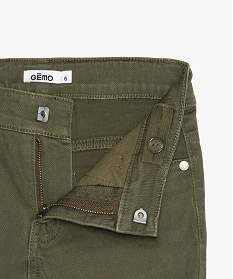 pantalon garcon coupe skinny en toile extensible vert pantalons9716001_2
