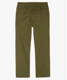 pantalon garcon avec taille elastiquee et surpiqures vert9716201_2