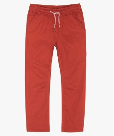 pantalon garcon avec taille elastiquee et surpiqures rouge pantalons9716301_1