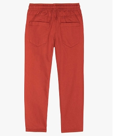 pantalon garcon avec taille elastiquee et surpiqures rouge9716301_2