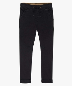 pantalon garcon coupe slim avec taille elastiquee gris pantalons9716801_1
