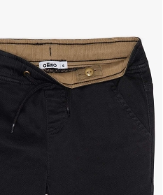 pantalon garcon coupe slim avec taille elastiquee gris pantalons9716801_2
