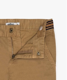 pantalon garcon en toile a chevilles elastiquees brun pantalons9717001_2