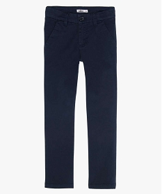 pantalon garcon chino en coton stretch a taille reglable bleu9717301_2