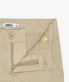 pantalon garcon chino en coton stretch a taille reglable beige pantalons9717401_2
