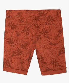 bermuda garcon en coton twill avec motifs et revers cousus rouge9718201_3