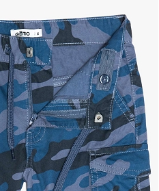 bermuda garcon imprime avec poches laterales a rabat bleu9718501_2