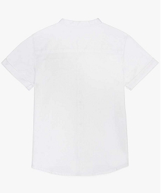 chemise garcon en coton avec manches courtes et col rond blanc9720801_2