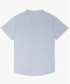 chemise garcon en coton avec manches courtes et col rond bleu9720901_2