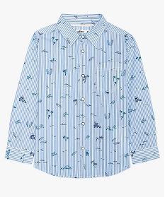 chemise garcon rayee a imprime surf bleu9721001_1