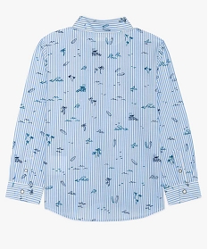 chemise garcon rayee a imprime surf bleu9721001_2