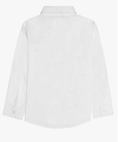 chemise garcon unie a manches longues blanc chemises9721101_2
