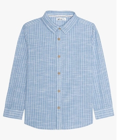 chemise garcon a rayures en coton bleu9721201_1