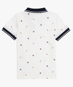 polo garcon en jersey a petits motifs blanc polos9723901_4