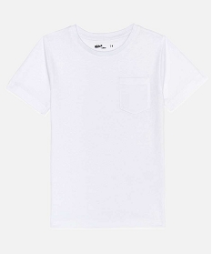 tee-shirt garcon uni a manches courtes en coton bio blanc9725301_1