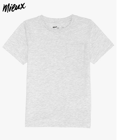 tee-shirt garcon uni a manches courtes en coton bio gris tee-shirts9725401_1