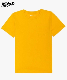 tee-shirt garcon uni a manches courtes en coton bio jaune9725501_1