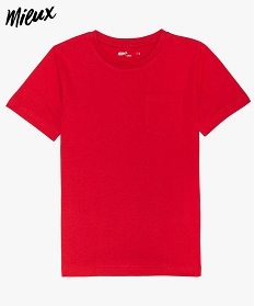 tee-shirt garcon uni a manches courtes en coton bio rouge9725601_1