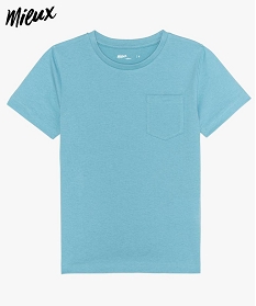 tee-shirt garcon uni a manches courtes en coton bio bleu9725701_1