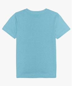 tee-shirt garcon uni a manches courtes en coton bio bleu9725701_2
