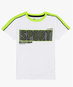 tee-shirt garcon pour le sport avec motif fantaisie blanc tee-shirts9725901_1