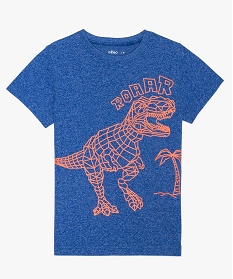 tee-shirt garcon chine avec grand motif fluo bleu9727301_1