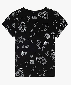 tee-shirt garcon en coton bio avec motif colore noir9727801_2