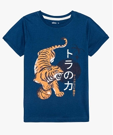 tee-shirt garcon avec motif sur lavant et dans le dos bleu tee-shirts9728501_1