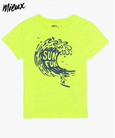 tee-shirt garcon avec motif contenant du coton bio jaune tee-shirts9728901_1