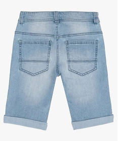 bermuda garcon en jean stretch a revers bleu9736201_3