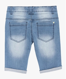 bermuda garcon en jean extensible avec ceinture cordon gris9736501_3