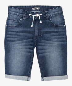 bermuda garcon en jean extensible avec ceinture cordon bleu9736601_1