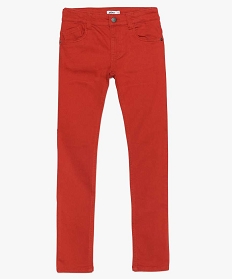 pantalon garcon 5 poches coupe slim en stretch rouge pantalons9737301_1
