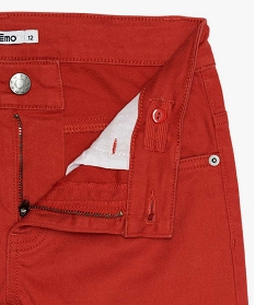 pantalon garcon 5 poches coupe slim en stretch rouge pantalons9737301_2