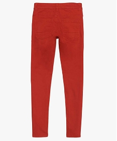 pantalon garcon 5 poches coupe slim en stretch rouge pantalons9737301_3