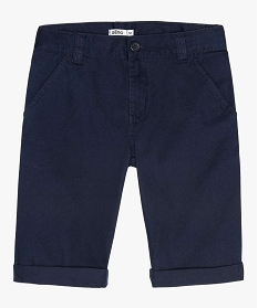 GEMO Bermuda en sergé de coton uni garçon navy