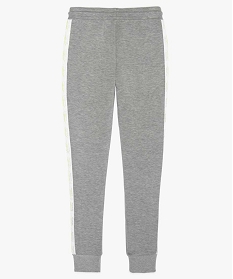 pantalon de jogging garcon avec bandes imprimes sur les cotes gris pantalons9739101_2