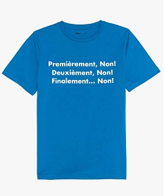 tee-shirt garcon a manches courtes avec imprime devant bleu tee-shirts9743801_1