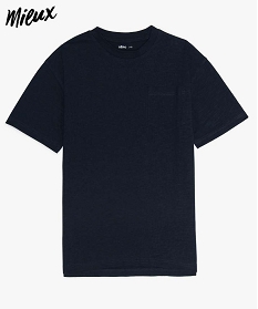 tee-shirt garcon avec poche poitrine contenant du coton bio bleu tee-shirts9744201_1