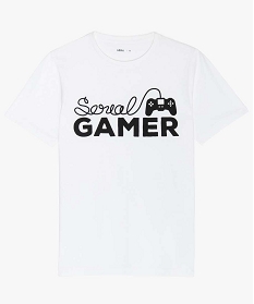tee-shirt garcon avec inscription sur le theme jeu video blanc tee-shirts9744601_1