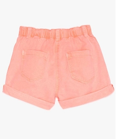 short fille a taille froncee et revers cousus rose9749501_3