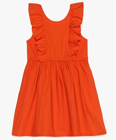 robe fille en coton avec volants et dos decollete orange9759101_1