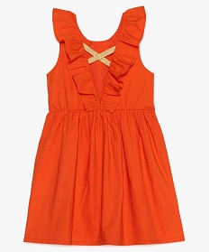 robe fille en coton avec volants et dos decollete orange9759101_2